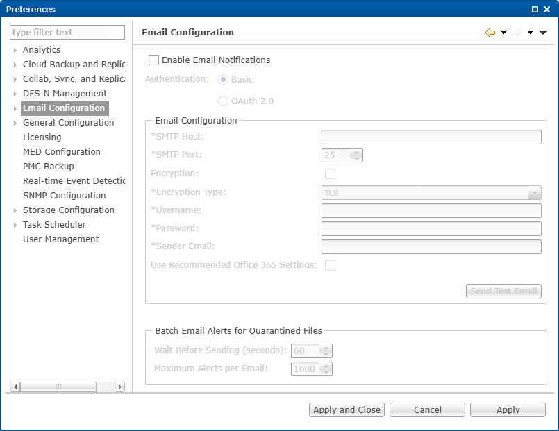 Email-Preferences-Email Configuration