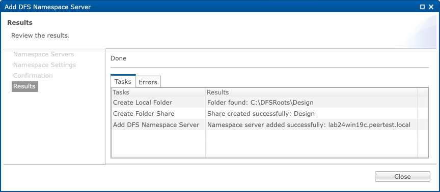 DFS-Adding Namespace Server-9
