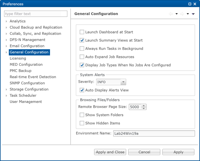General-Preferences-General Configuration