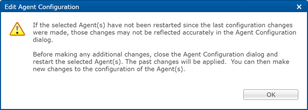 PA-Edit Agent Configuration-Message dialog