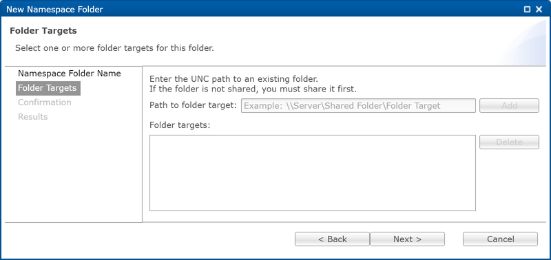 DFS-Adding Namespace Folder-6