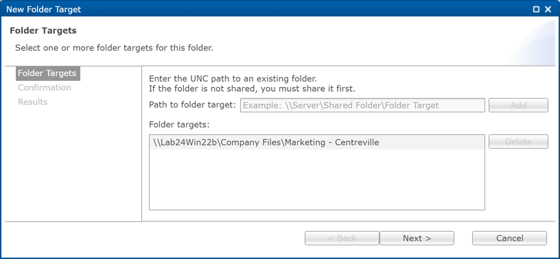 DFS-Adding Folder Target-5