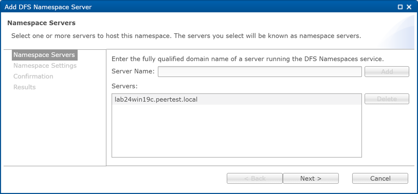 DFS-Adding Namespace Server-6
