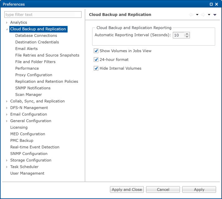 CB-Preferences-Cloud Backup and Replication
