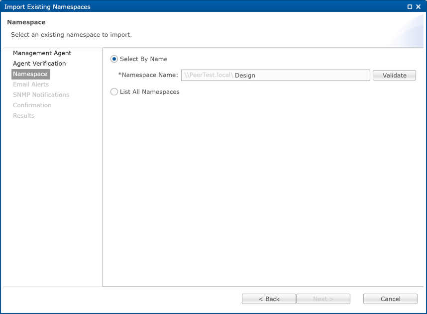 DFS-Import Existing Namespace-5