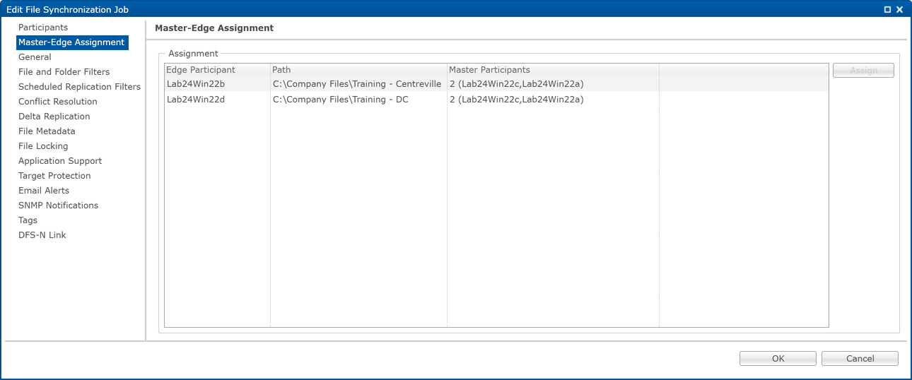 FS-Edit Job-Master-Edge Assignment