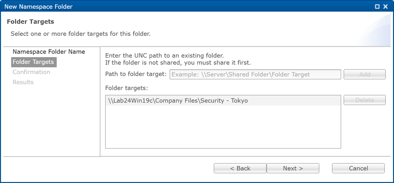 DFS-Adding Namespace Folder-8