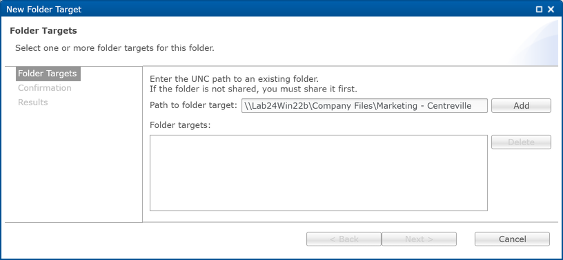 DFS-Adding Folder Target-4