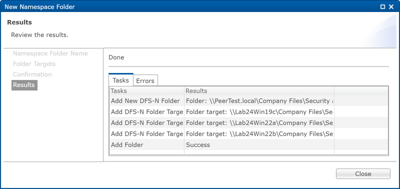 DFS-Adding Namespace Folder-10