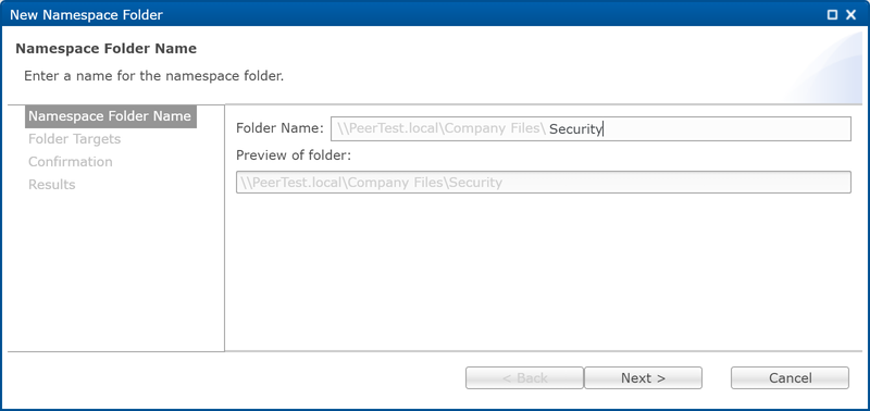 DFS-Adding Namespace Folder-5