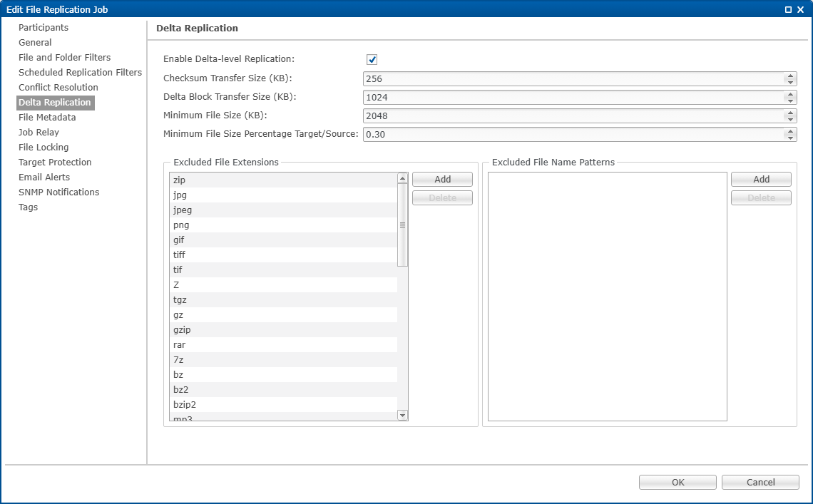 FR-Edit Job-Delta Replication