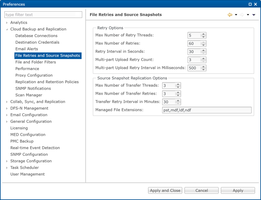 CB-Preferences-File Retries and Source Snapshots