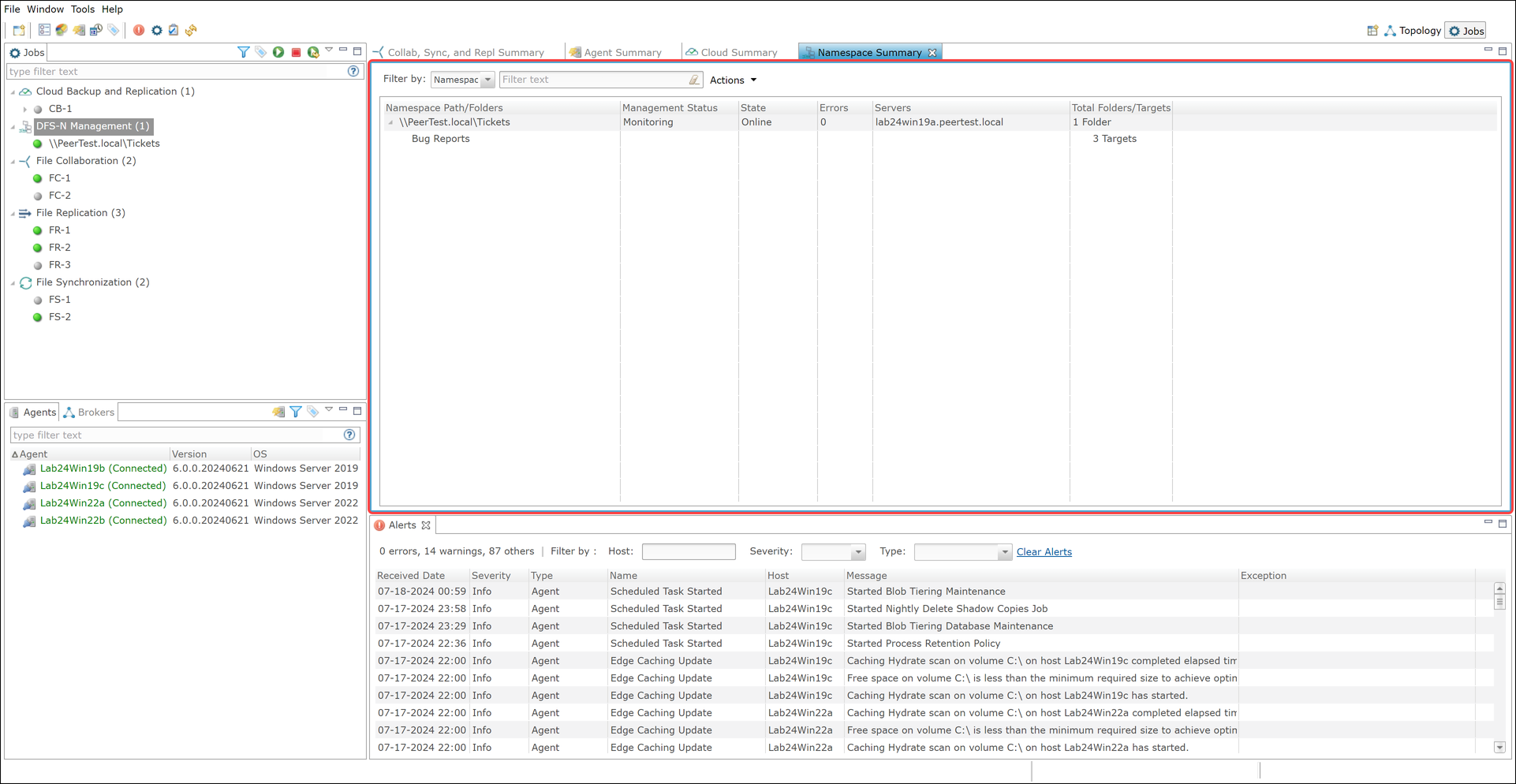 UI-Views-Summary-Namespace Summary