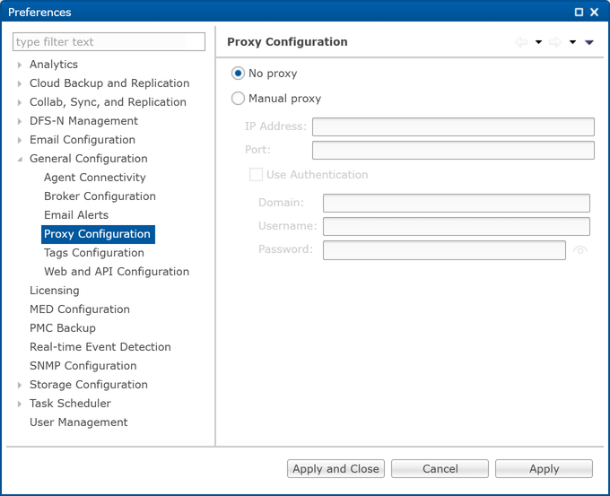 General-Preferences-Proxy Configuration