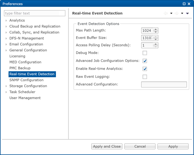 Real-time Event Detection-Preferences-Real-Time Event Detection