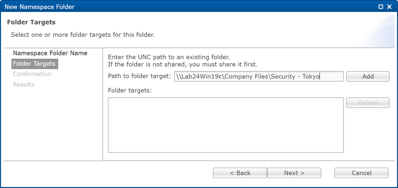 DFS-Adding Namespace Folder-7
