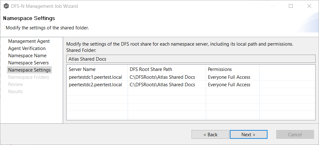 DFS-Create-Step 6-Namespace Settings
