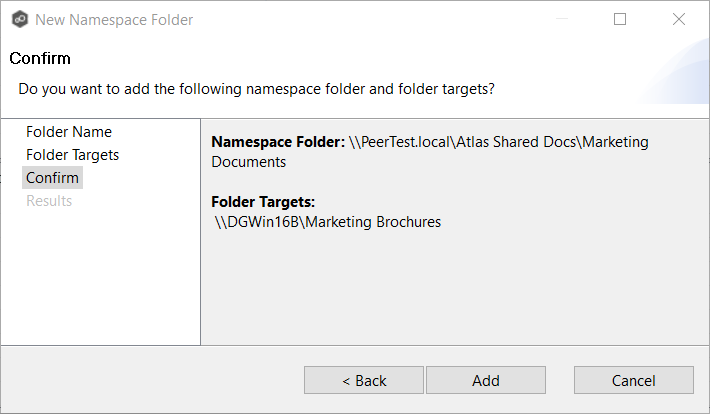 DFS-Adding Namespace Folder-8