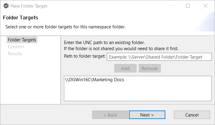 DFS-Adding Namespace Folder-Target-5