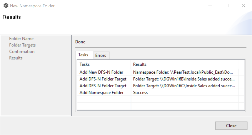 DFS-Adding Namespace Folder-9