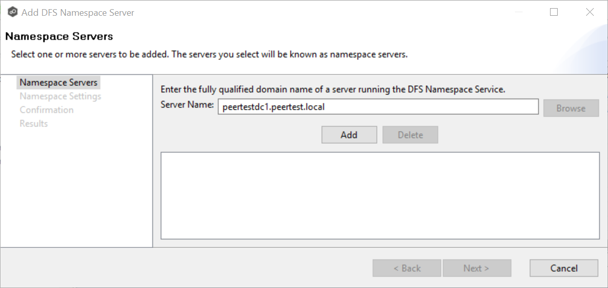 DFS-Adding Namespace Server-5