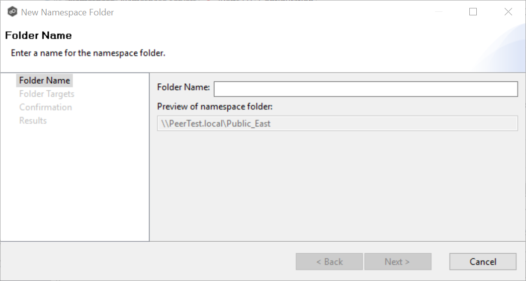 DFS-Adding Namespace Folder-4