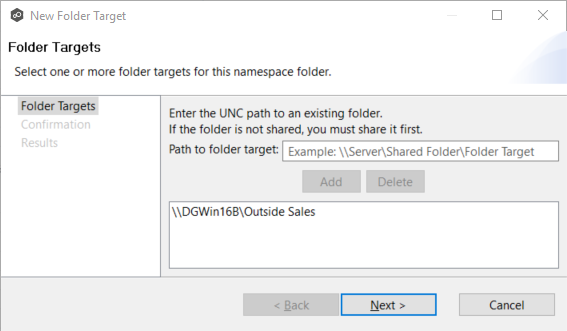 DFS-Adding Namespace Folder-Target-5