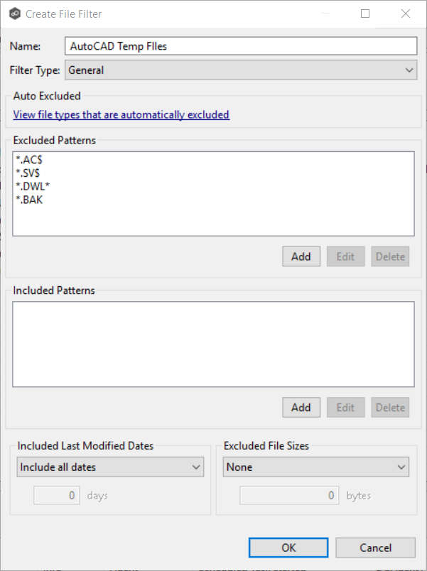 Concepts-File Filters-Excluding Temporary Files-AutoCAD Filter-2