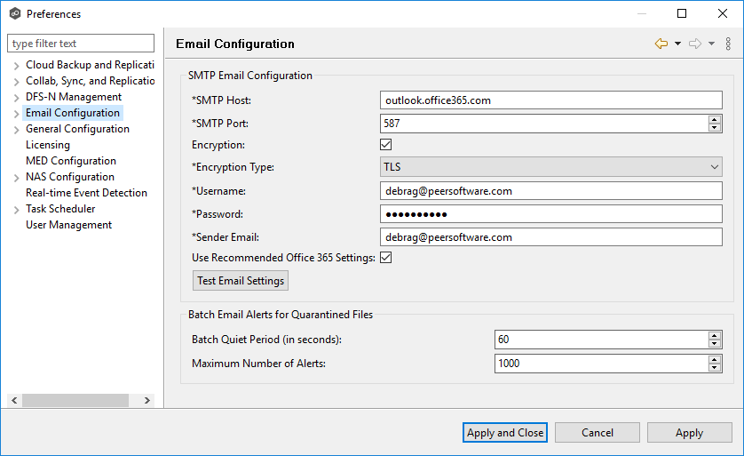 Email-Preferences-Email Configuration