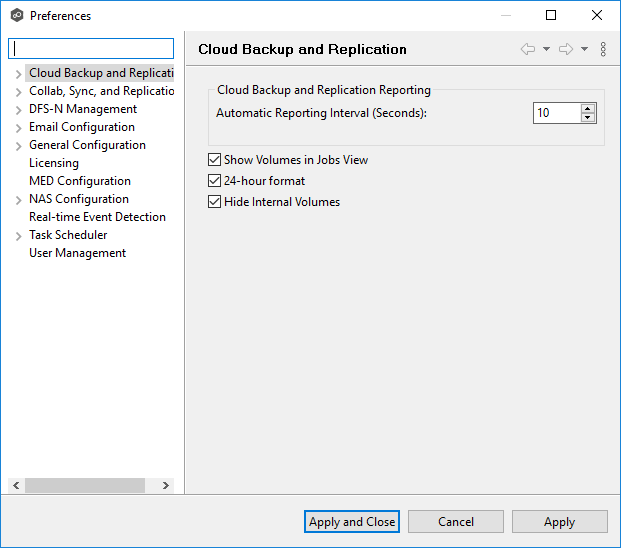 CB-Preferences-Cloud Backup and Replication