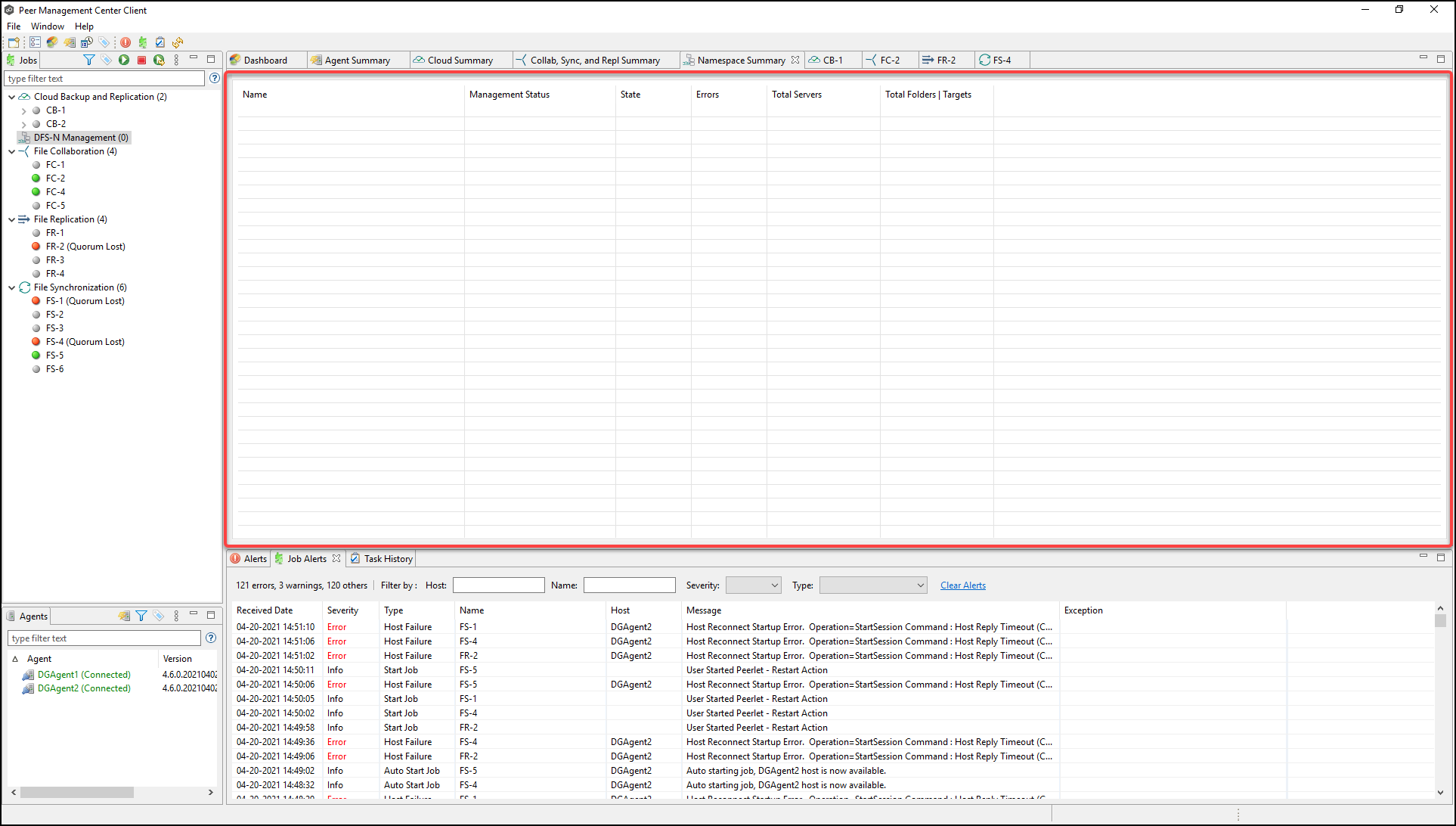 UI-Views-Summary-Namespace Summary