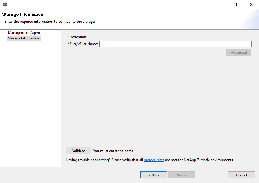 NetApp Storage Information-7-Mode-Credentials