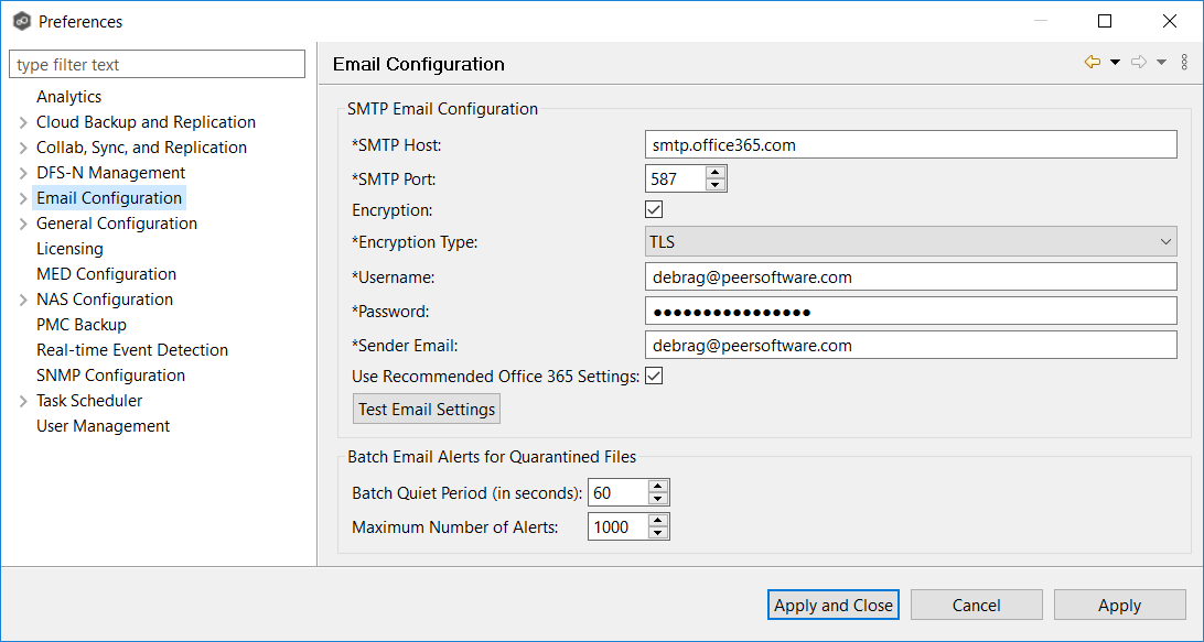 Email-Preferences-Email Configuration
