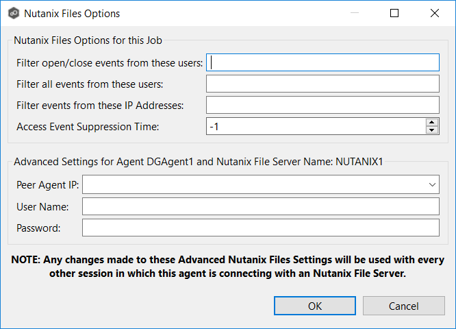 Nutanix Files Storage Information-Advanced Options