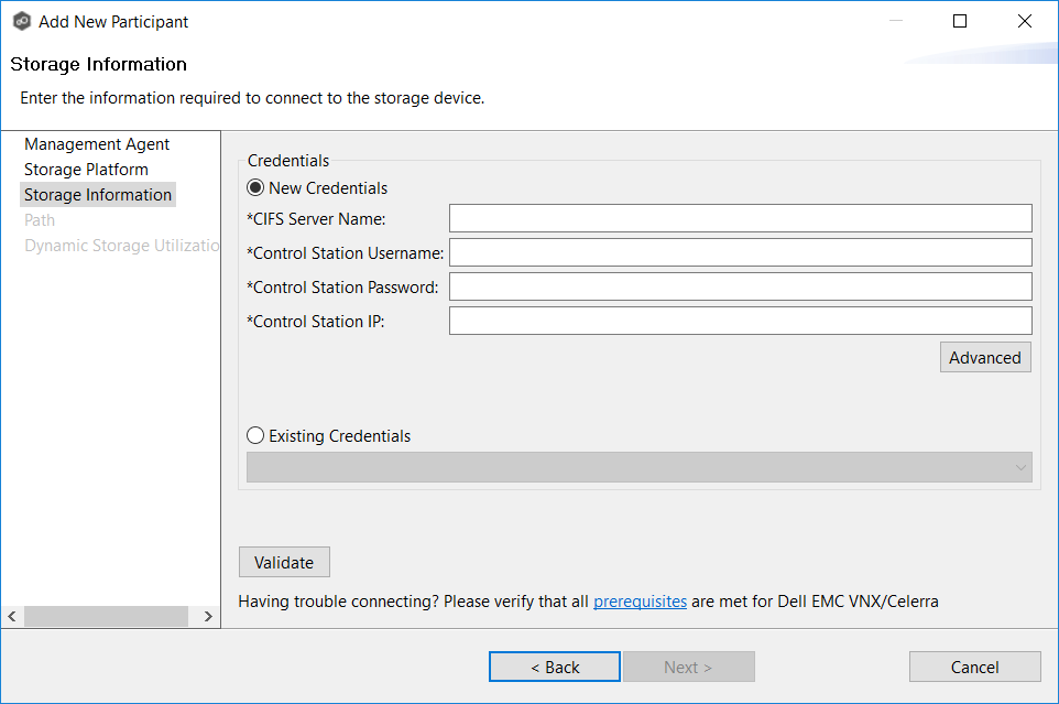 FS-Create-Step 2-Storage Info-Dell EMC VNX