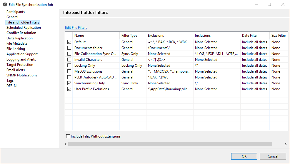 FS-Edit Job-File and Folder Filters