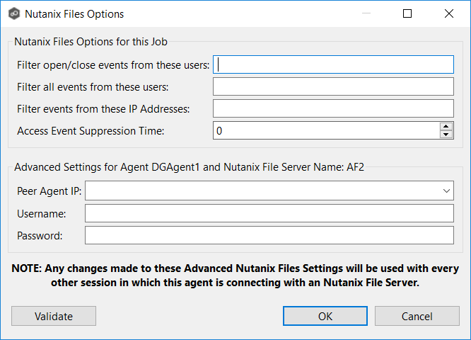 Nutanix Files Storage Information-Advanced Options