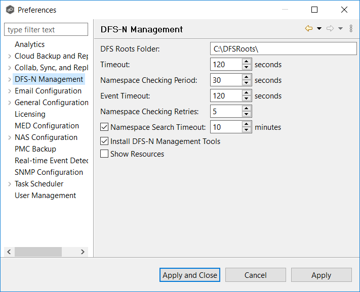 DFS-Preferences