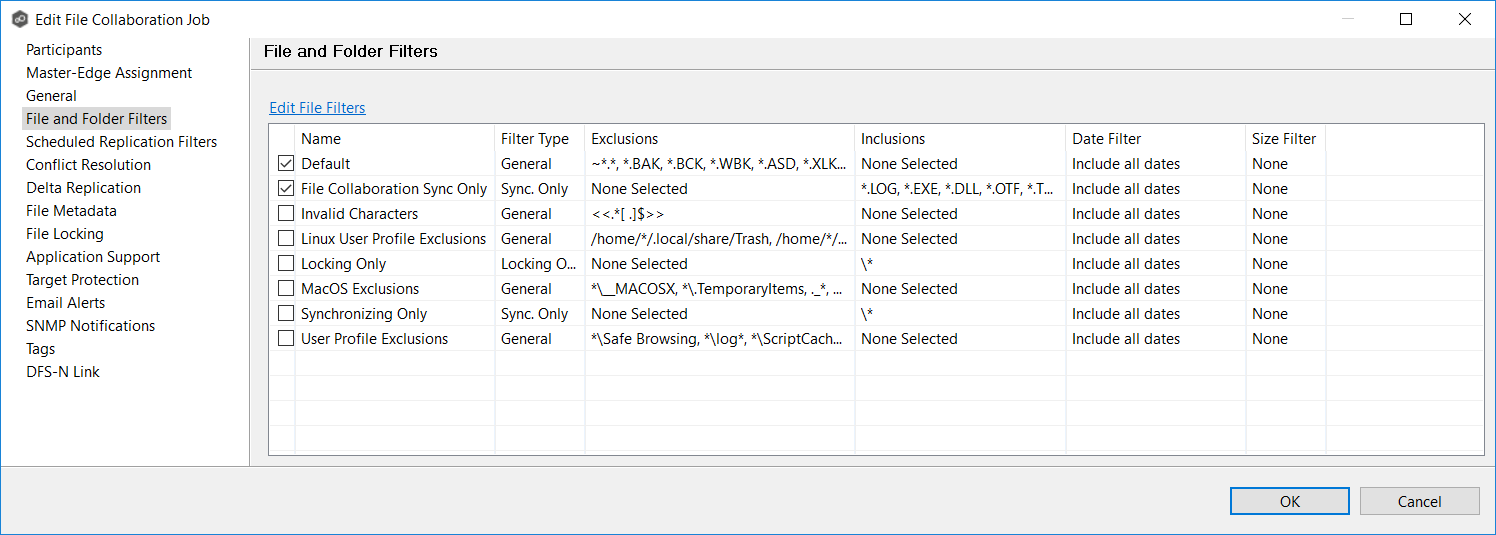 Peer Global File Service Help > File Collaboration Jobs > Editing a