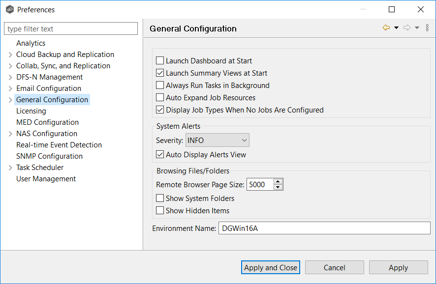 General-Preferences-General Configuration