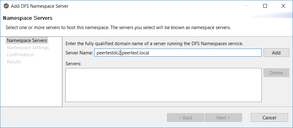 DFS-Adding Namespace Server-5