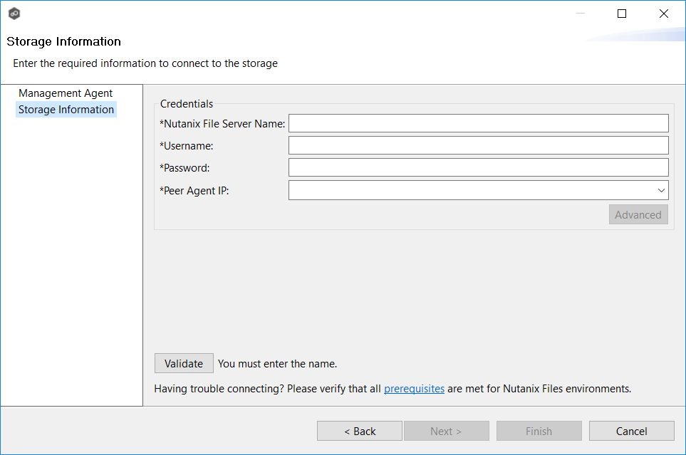 Nutanix Files Storage Information-Credentials