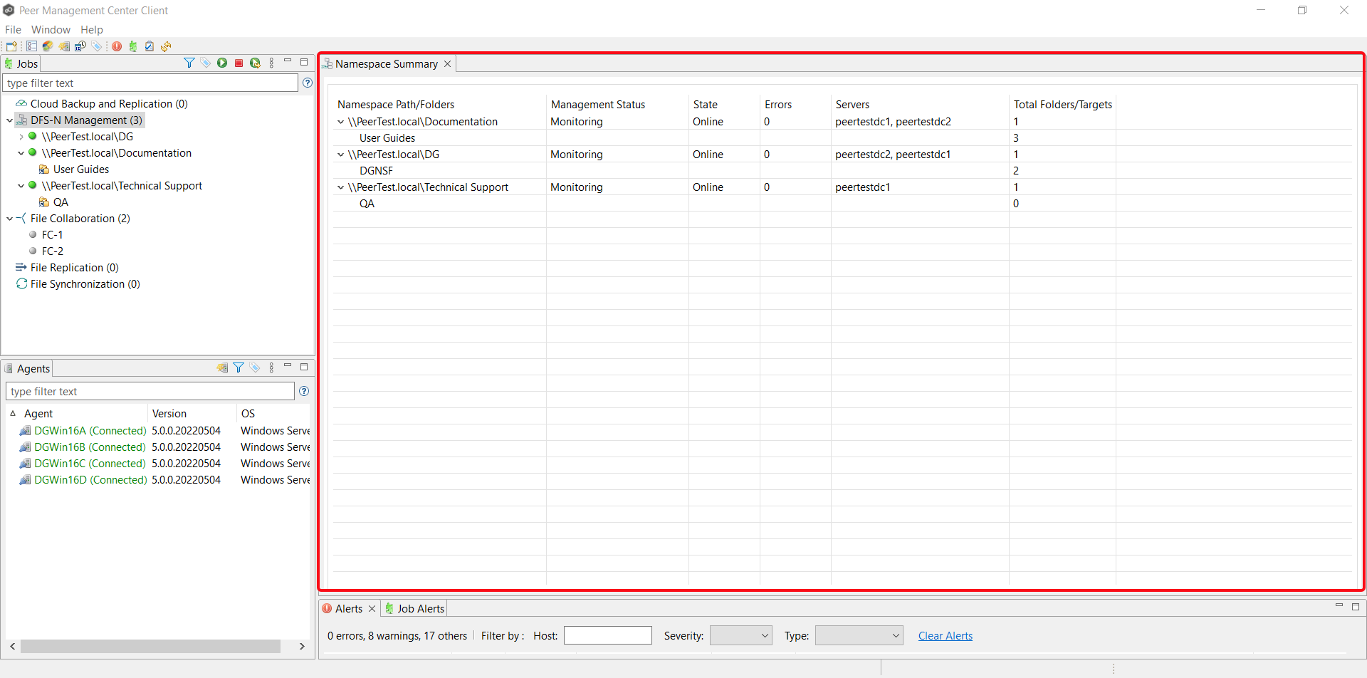 UI-Views-Summary-Namespace Summary