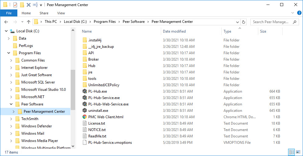 Installation-PMC Installation Folder