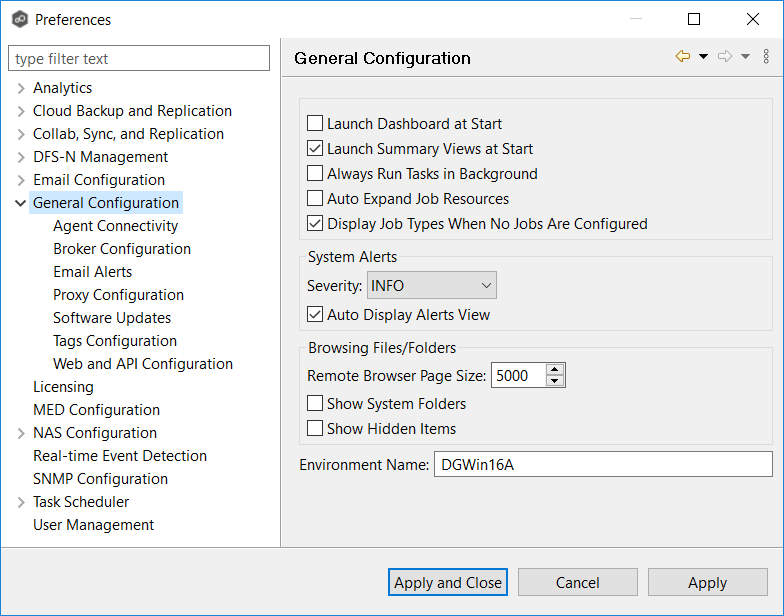 General-Preferences-General Configuration