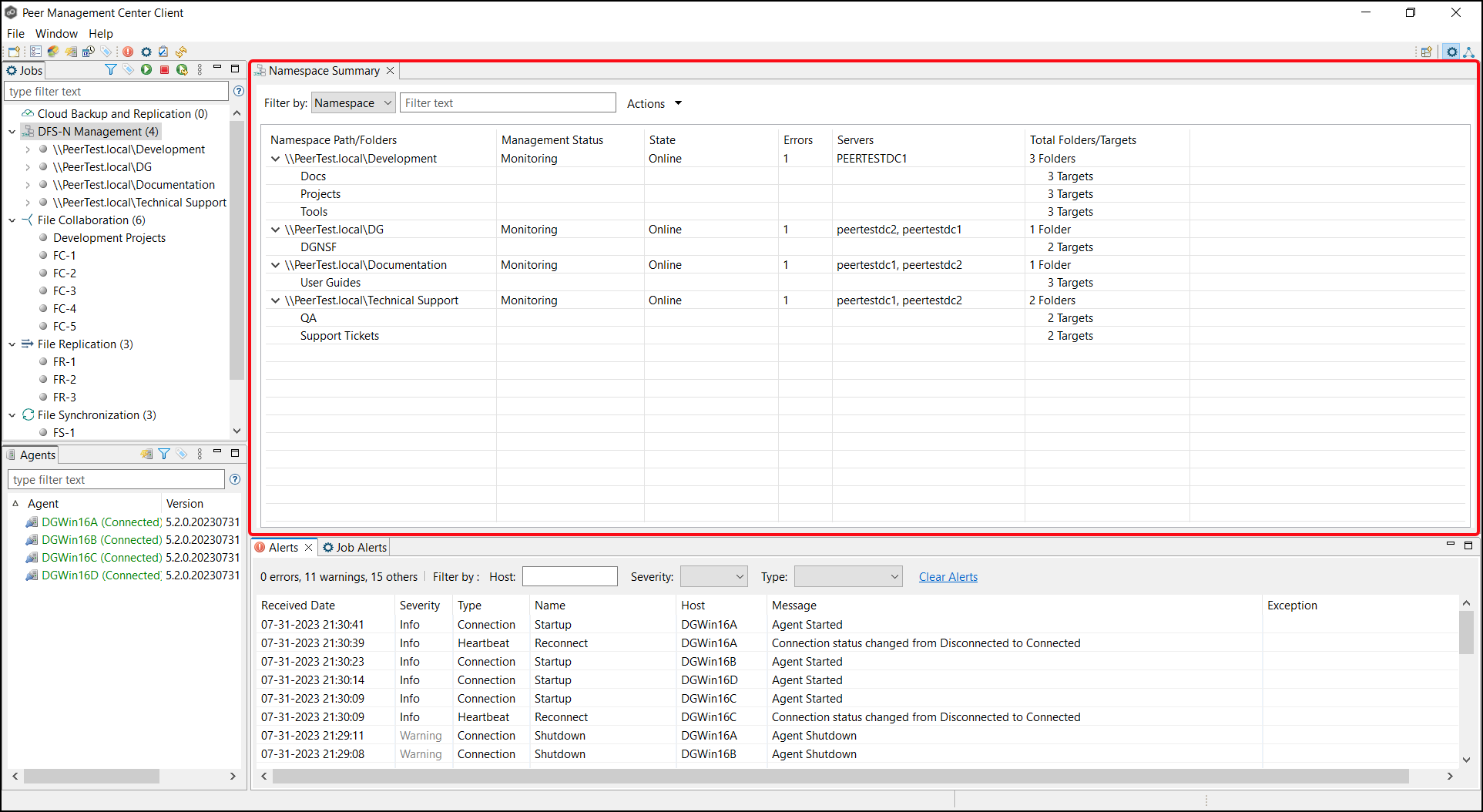 UI-Views-Summary-Namespace Summary