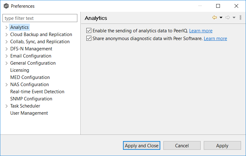 Analytics-Preferences