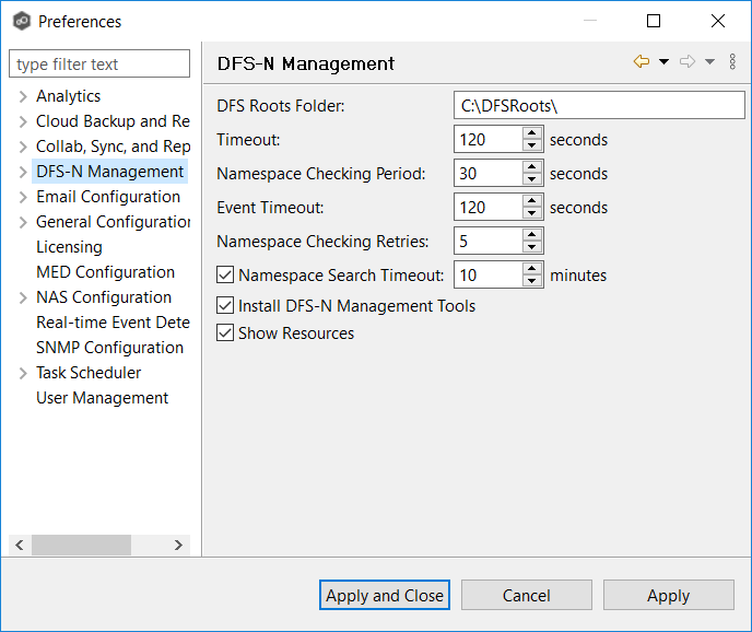 DFS-Preferences