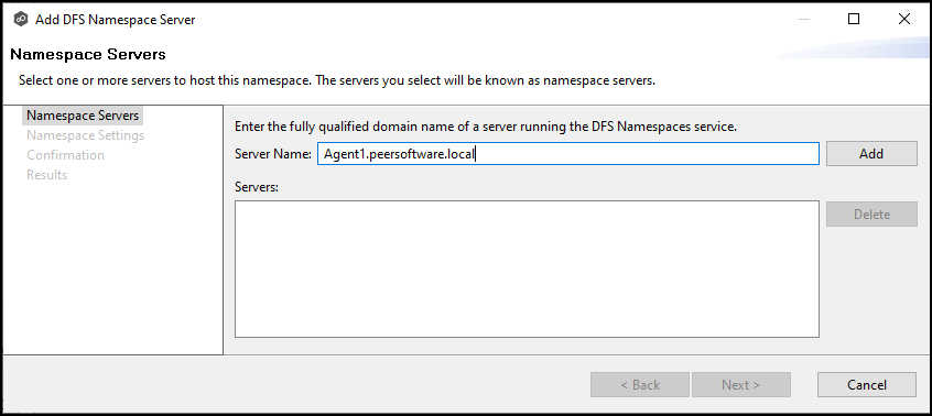 DFS-Adding Namespace Server-5