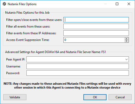 Nutanix Files Storage Information-Advanced Options